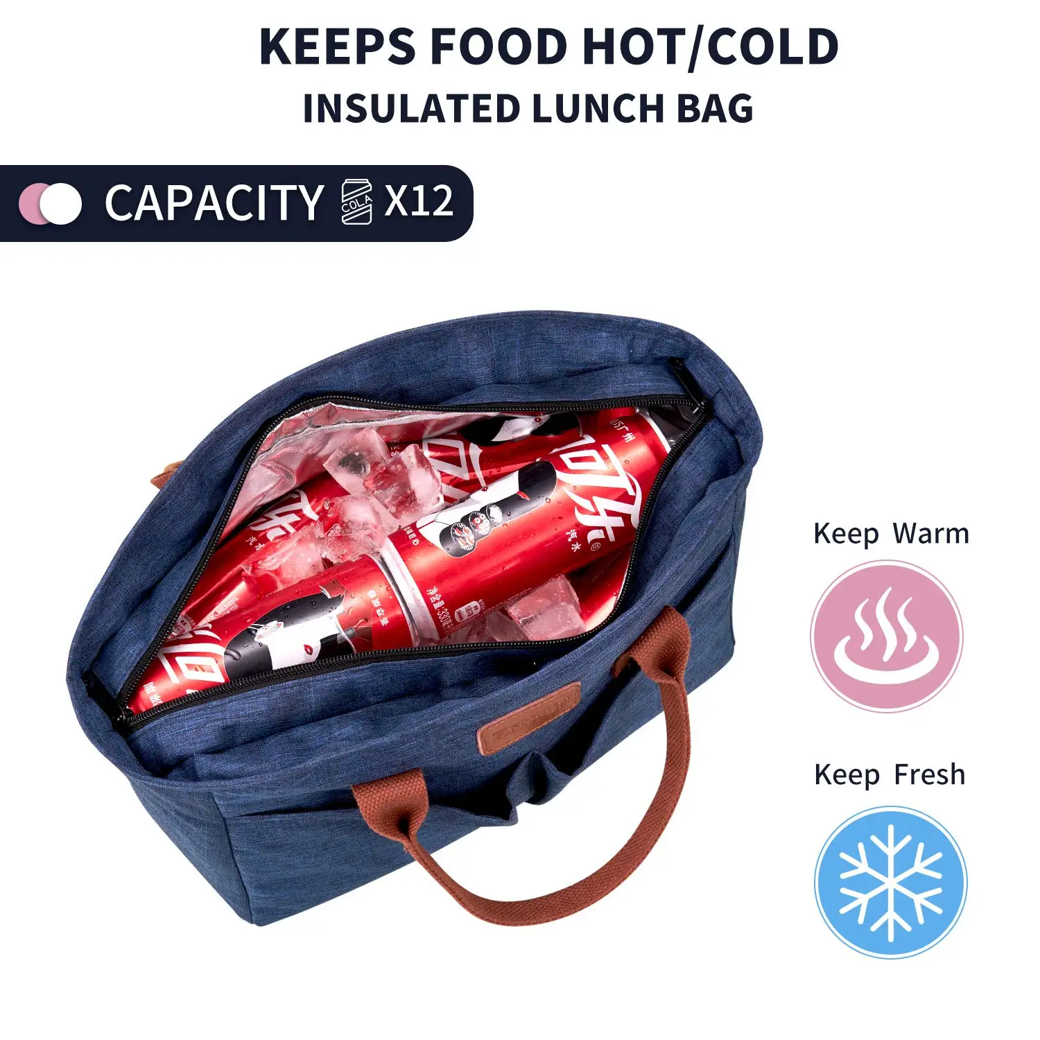 Women Lunch Bags Insulated Fashionable Cooler Box Large Lunch Bag for Work