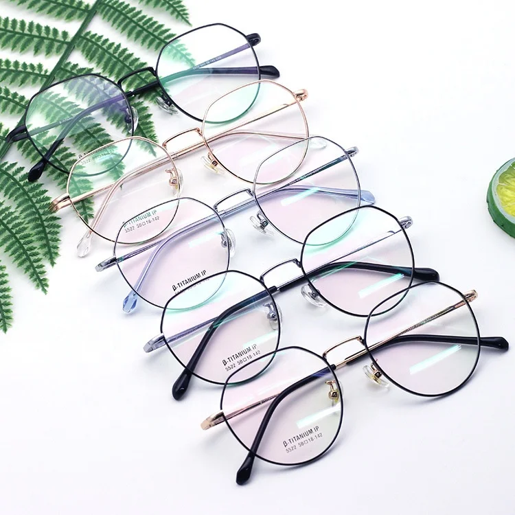 

Fashion Round Eyeglasses Korean Trendy Eye Glasses Titanium Optical Glasses Frames