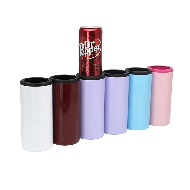 

Amazon New Sublimation Slim Can Cooler Stainless Steel Beer Can Cooler Insulated Can Cooler, Custom colors