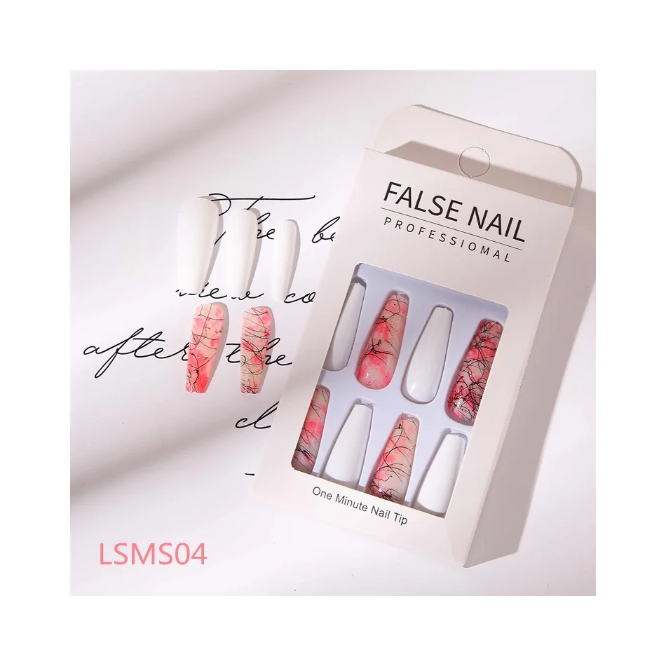 

Wholesale xl xxl Private Label Full Cover Long Artificial Press on Nails ABS Set False Nail