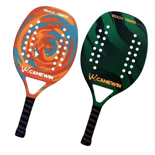 

Cheap price IN STOCK Outdoor Beach Sport Tennis Paddle Racket Carbon Fiber Grit Face Eva Memory Foam Core Beach Tennis Racket