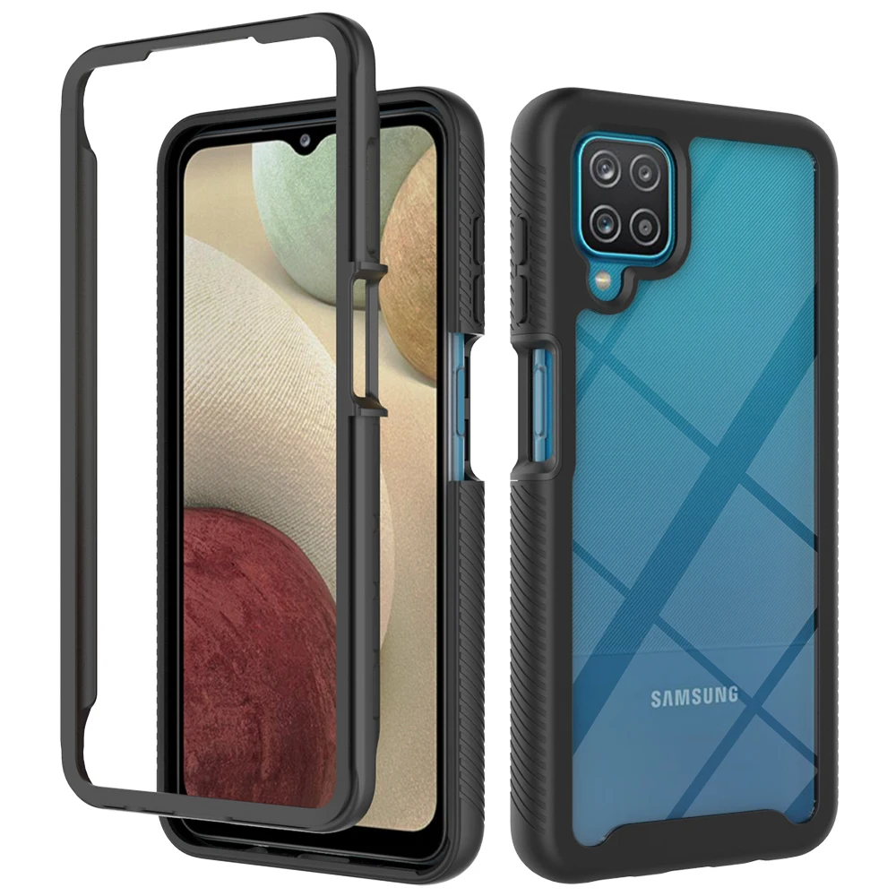 

For Samsung Galaxy A12 Shockproof Case with Hard PC Shield TPU Bumper Cover Case Wholesale