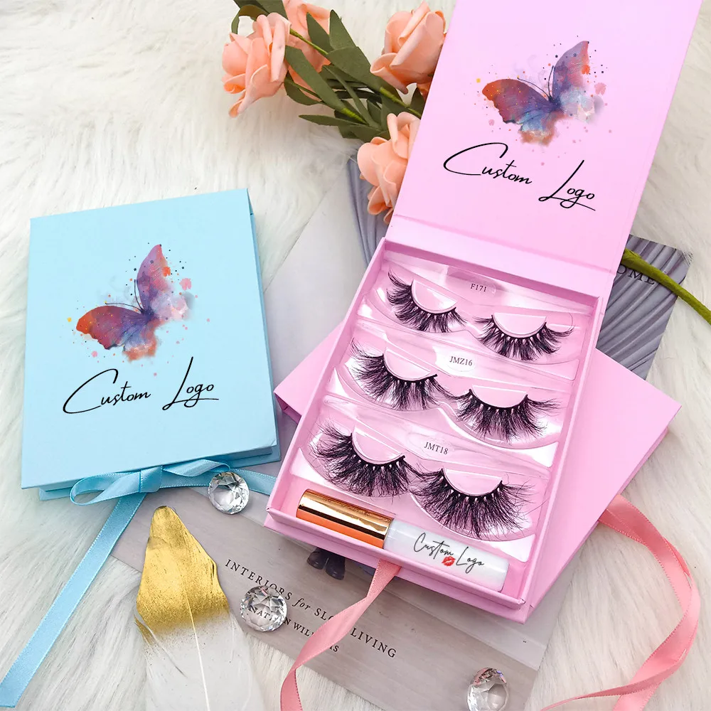 

false empty eyelashes & tools lash book wholesale private label eyelash book tweezers eyeliner lash book print logo packaging