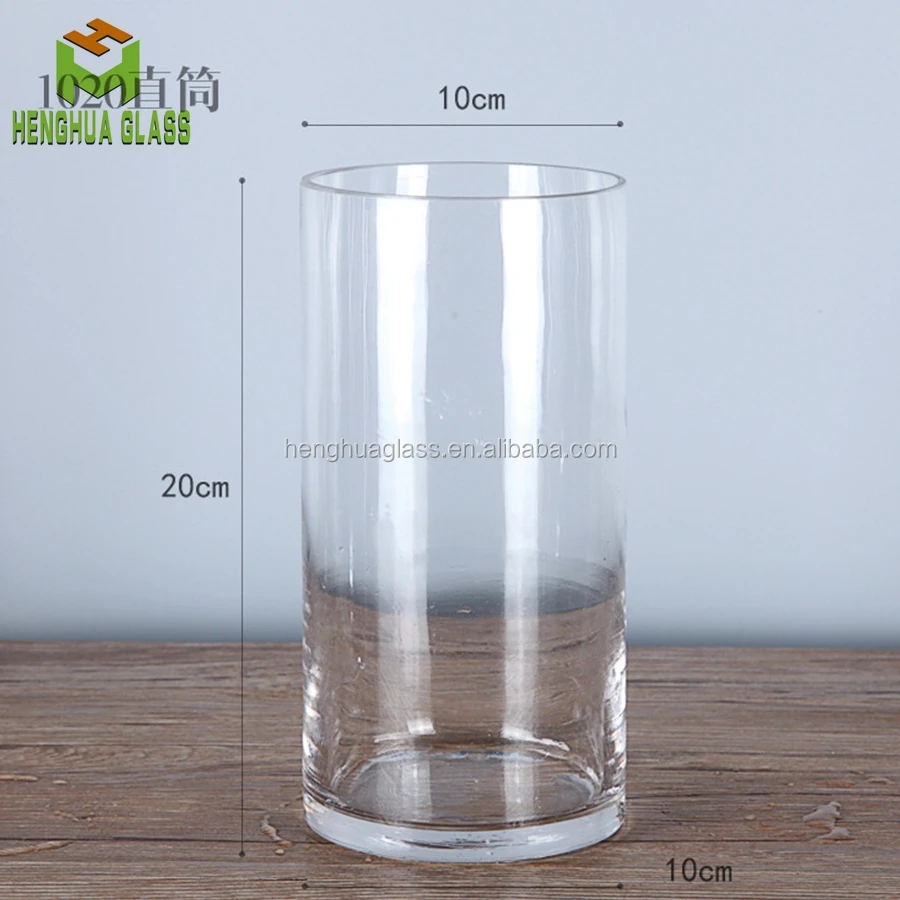 Handmade High Cylinder Shape Glass Vase Wedding Favors Clear Free
