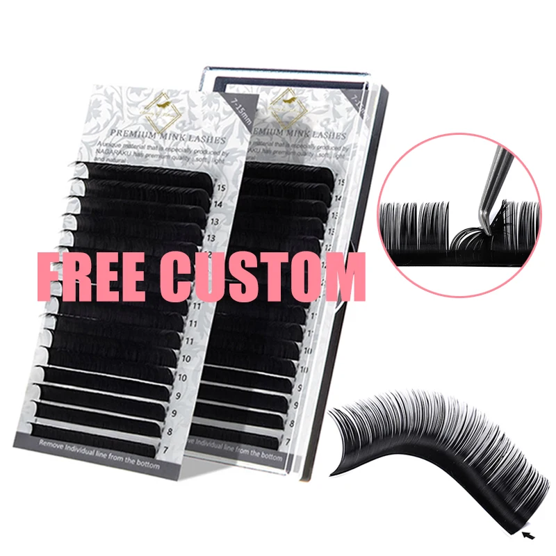 

Easy fanning eye lash extensions vendor cashmere volume korean silk eyelash extension, Black &dark grey
