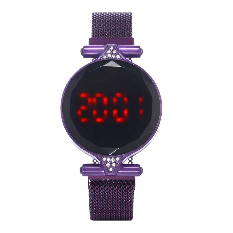 

2020 TW496 Touch Screen Ladies LED Digital Watch Adjustable Strap Magnet Watches Teenagers Electronic Wristwatch