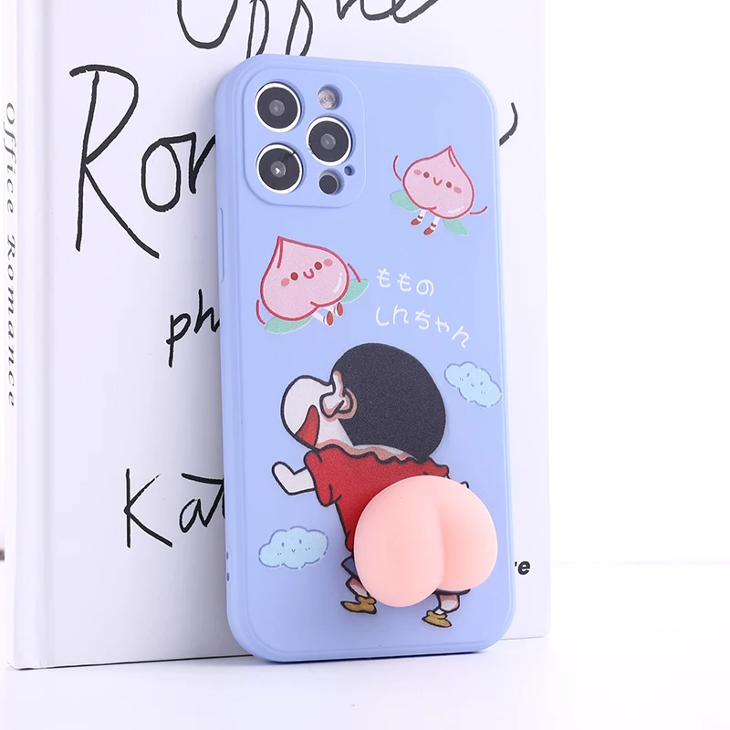 

Hot Sale 3d Bouncy Butt Cartoon Phone Case For 1phone 12 Girls Cute Fruit Decompression Soft Cover For 1phone 11/7/8/x/xr/xs/max, 2 colors