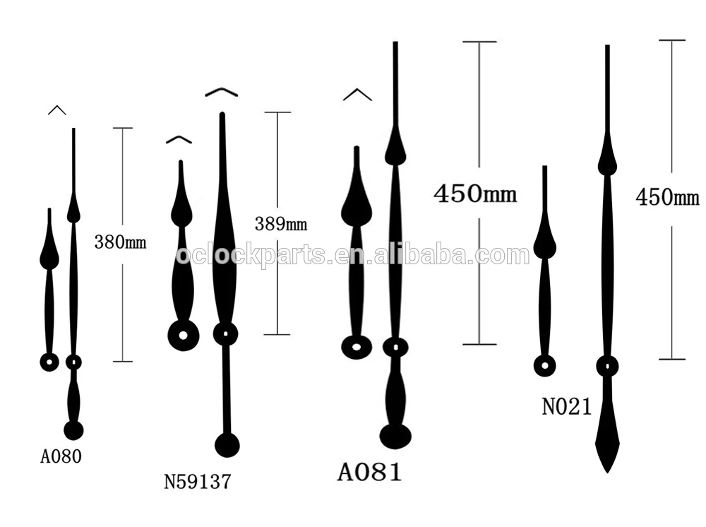 N006 Big Wall Clock Design With 210mm Hands With High Torque Black Wall Clock Quartz Movement