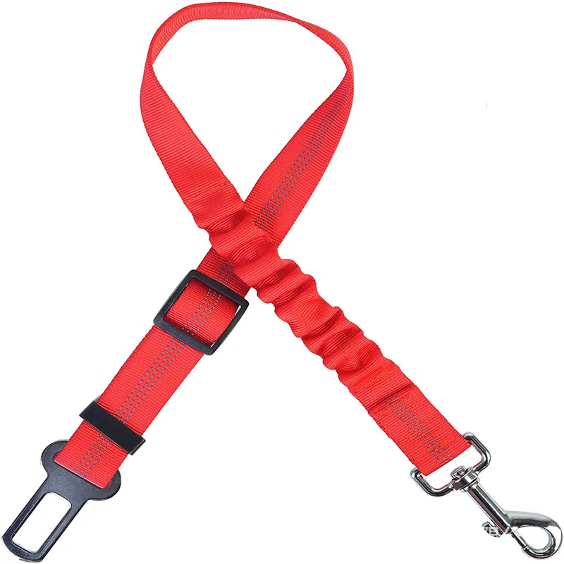 

Wholesale high quality nylon adjustable night reflective dog leash rope dog seat belt dog safety belt