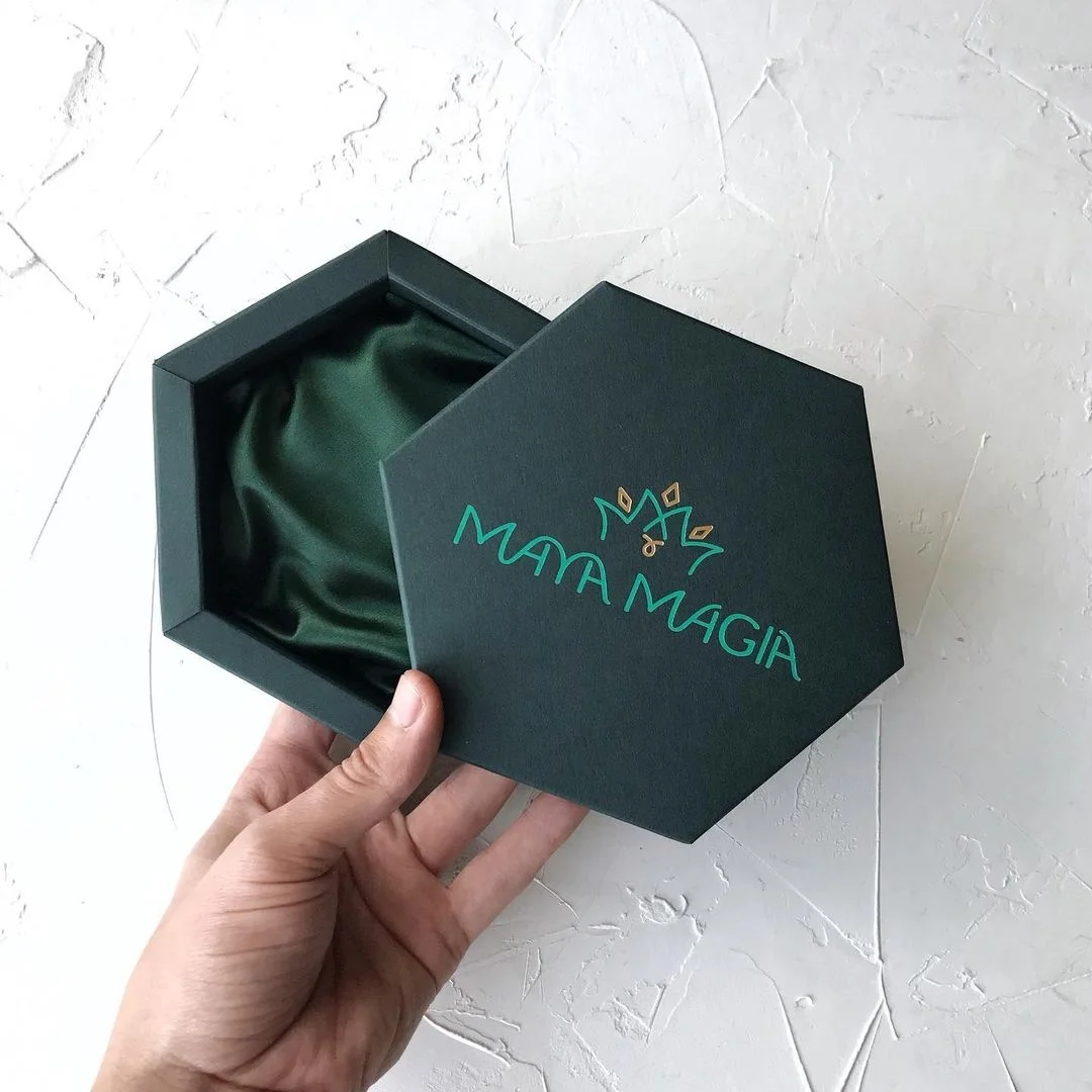 

2021 hot sale custom luxury jewelry packaging hexagon luxurious green paper gift box, Customized