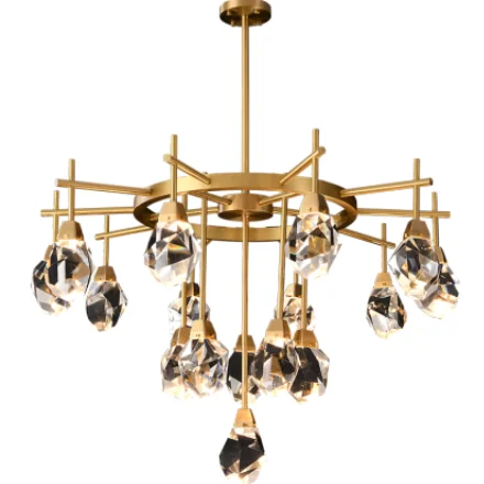 enamel metal nordic modern luxury gold lamp pendant 16 light lighting chandelier