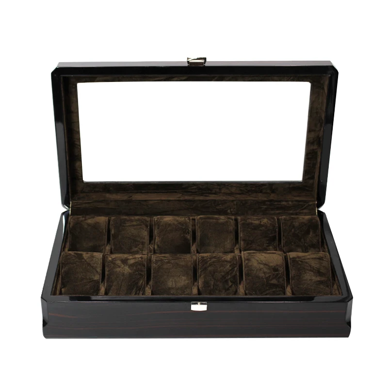 

Brown rosewood grain wooden watch box for men watch jewelry storage box