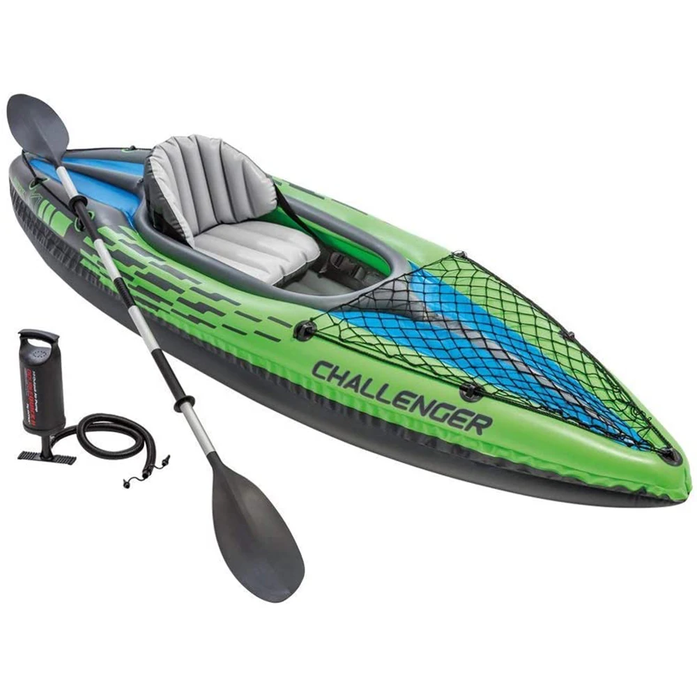 

Newbility Outdoor single fishing boat thickened rafting boat kayak inflatable canoe, Green