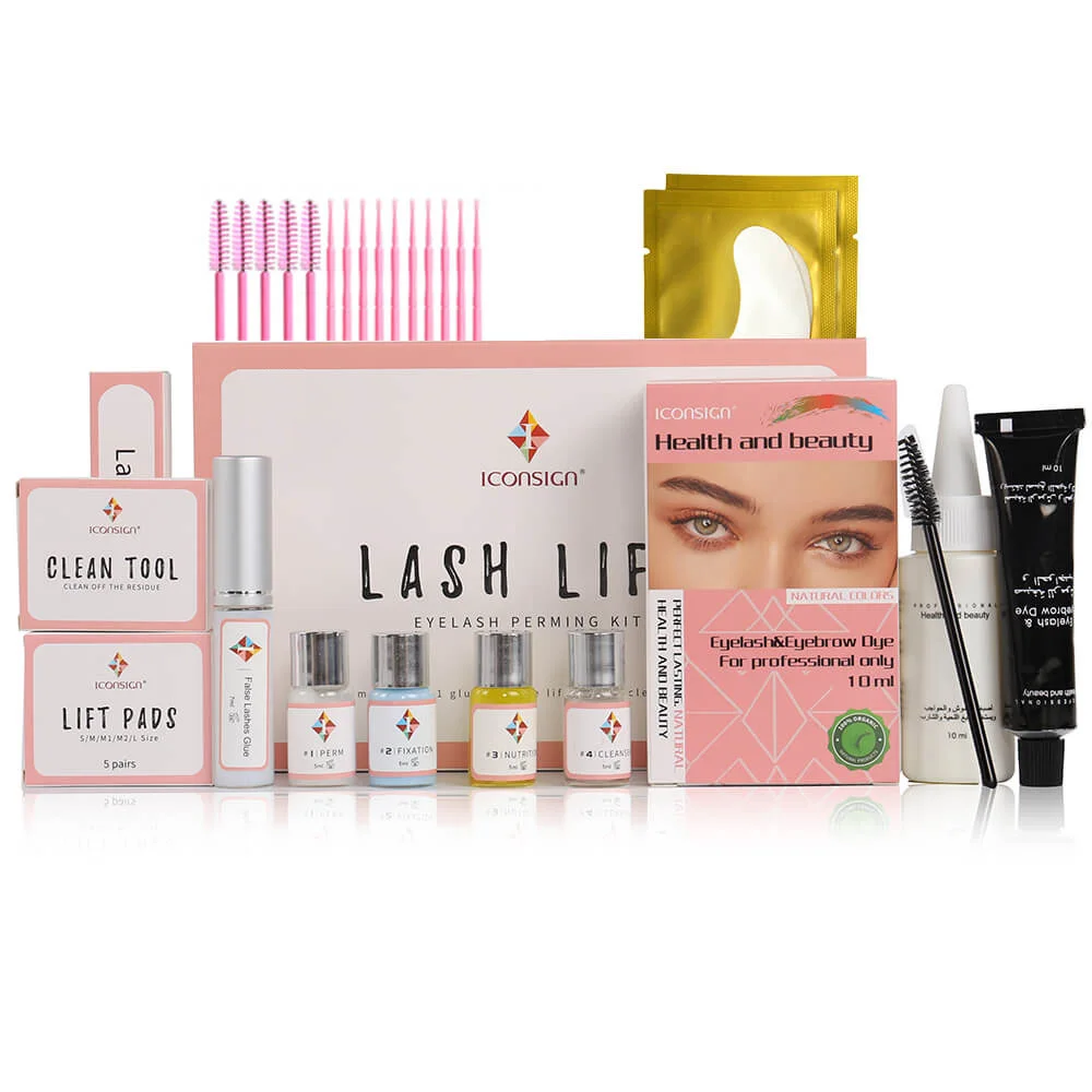 

Professional Iconsign Lashlift And Tint Kit Including Tools Semi Permanent Lash Tint, Black, brown and coffee