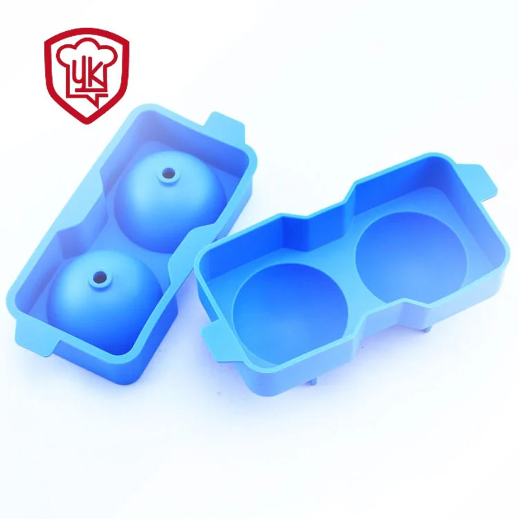 

Hot sell ice ball mould-2 pieces of ice molds for large silicone ball ice molds for drinks and whisky, Bule ,red
