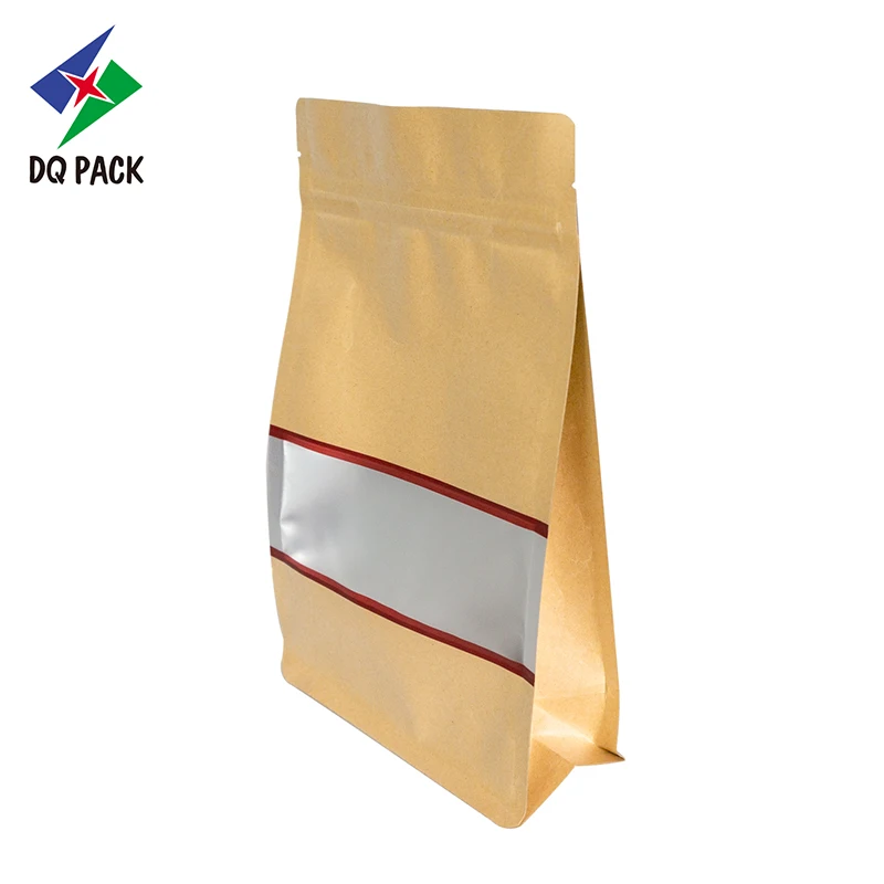 Kraft Paper Packaging Bags Stand up pouch with clear window