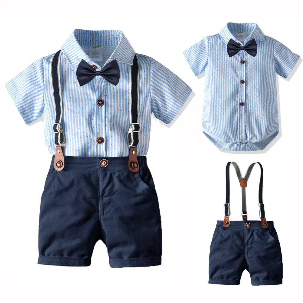 

Summer Boys Clothes Hat Shoes Baby Outfit Set Bow Tie Bib Suit Newborn Birthday Dresses 3 6 9 1 2 18 24 Months