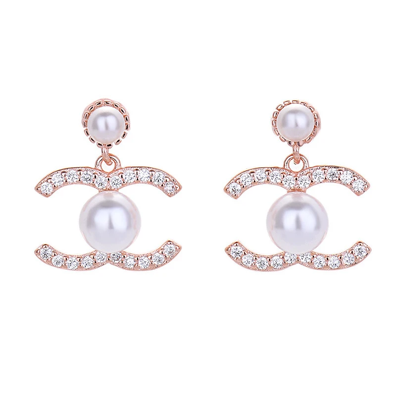

Custom Channel CC earrings Jewellery Hot Selling Women Vintage Designer Jewelry Famous Brand Baroque Pearl S925 Silver Needles