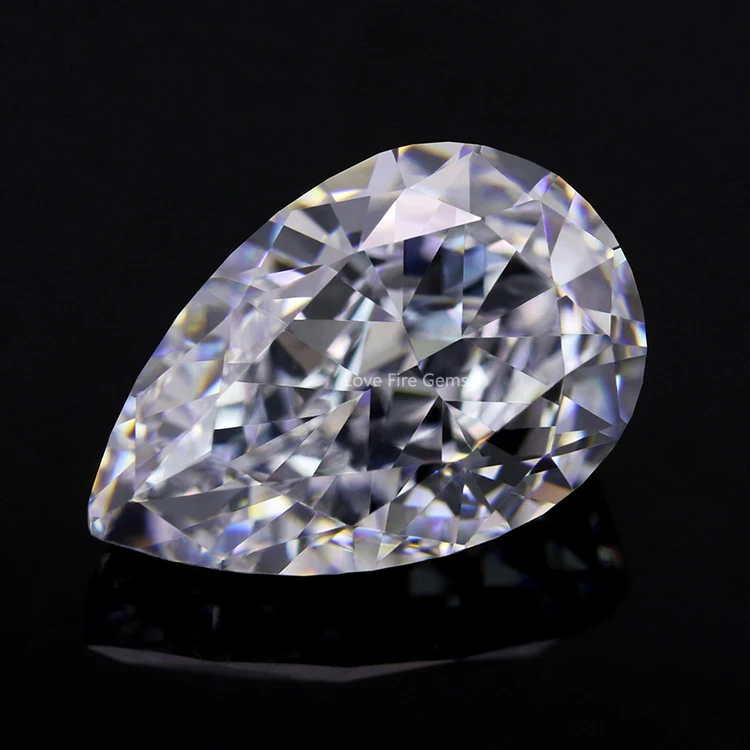 

In stock wholesale synthetic cz stones 5A+ white pear crushed radiant ice cut loose cubic zirconia stones