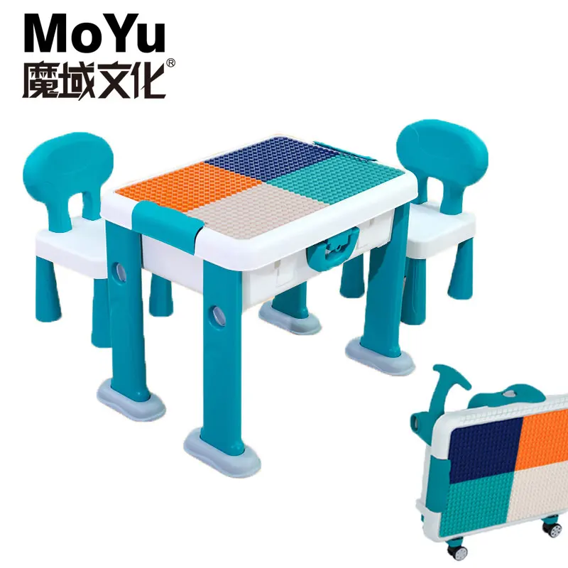 

MoYu Multi Suitcase Blocks Table Kids Activity Folding Building Blocks Leaning Desktop Adjustable Kids Play Table
