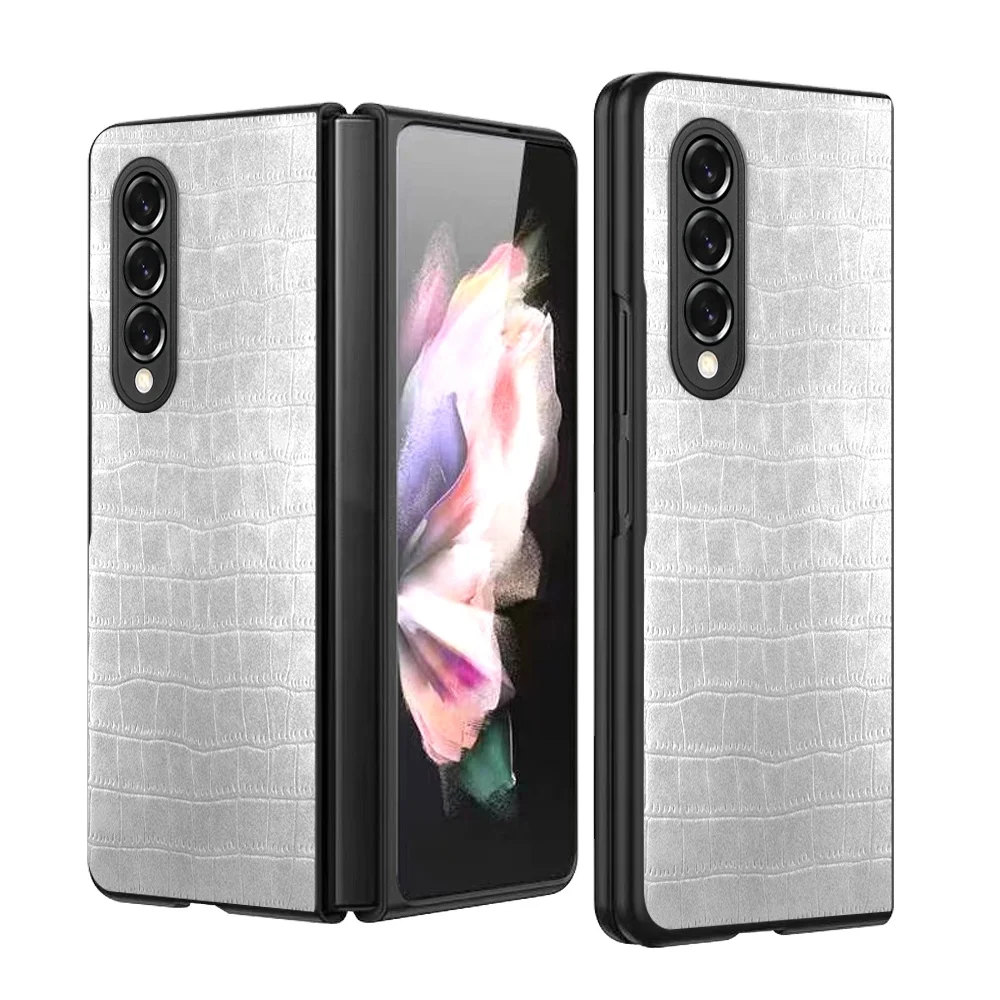 

For Samsung Galaxy Z Fold3 5G Crocodile Pattern Shockproof Hard PC+PU Leather Protective Case, 6 colors