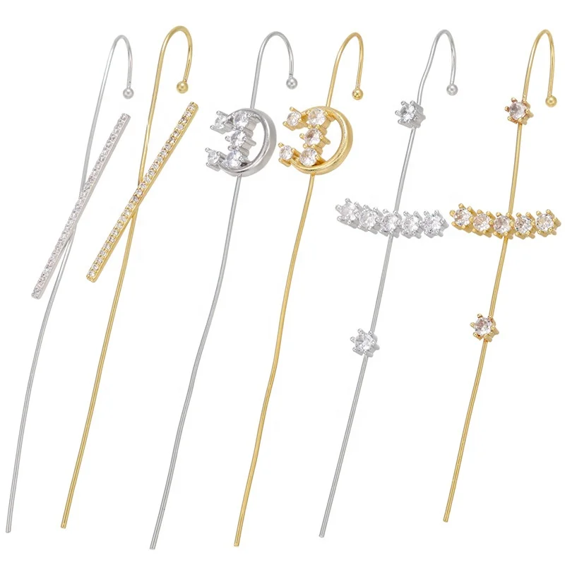 

Bohemian Wedding Ear Wrap Crawler Hook Earrings