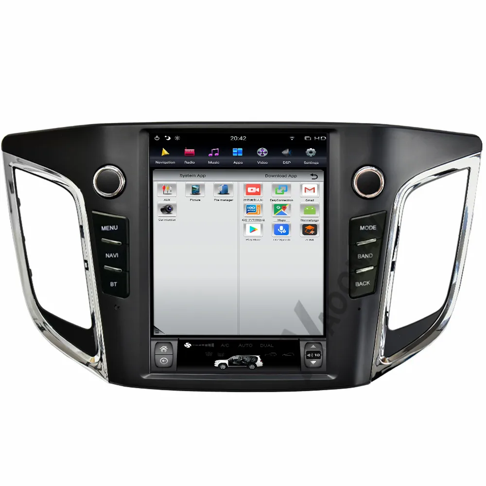 

AOONAV 10.4 inch car autoradio DVD player for Hyundai IX25 Creta 2014-2018 GPS navigation vertical screen stereo Android 9.0, Black