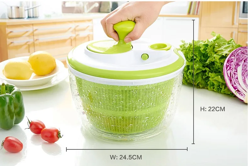 HOT1950s Manual Salad Spinner,Large Capacity Vegetables Washer Dryer Safe BPA Free Material Quick Dry Design for Kitchen Making Mix Salad and Washing Vegetables Or Fruits 