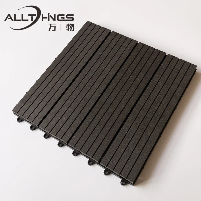 

Card buckle together balcony 300* 300 mm wood diy composite pool interlocking decking wpc outdoor tiles