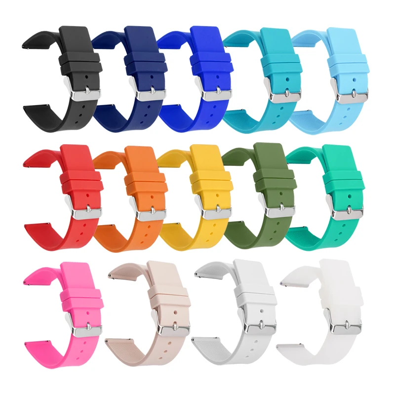 

Hot Sale Quick Release Silicone Watchband 12mm 14mm 16mm 18mm 20mm 22mm 24mm Sports Rubber Bracelet Men Watch Bands Watch Strap