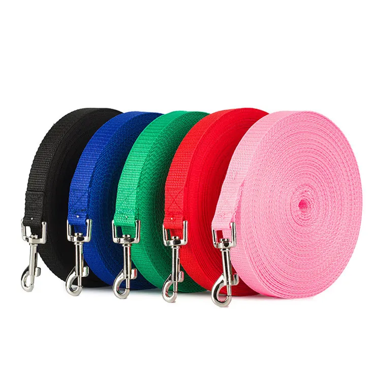 

Multiple sizes obedience recall agility training nylon dog long leash, Red, blue, black, green, pink, grass green