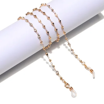 

2020 New Arrival Gold Plated Metal Clasp Facemask eyewear Chains Fashion Women Handmade Crystal Beads Eyewear Chains