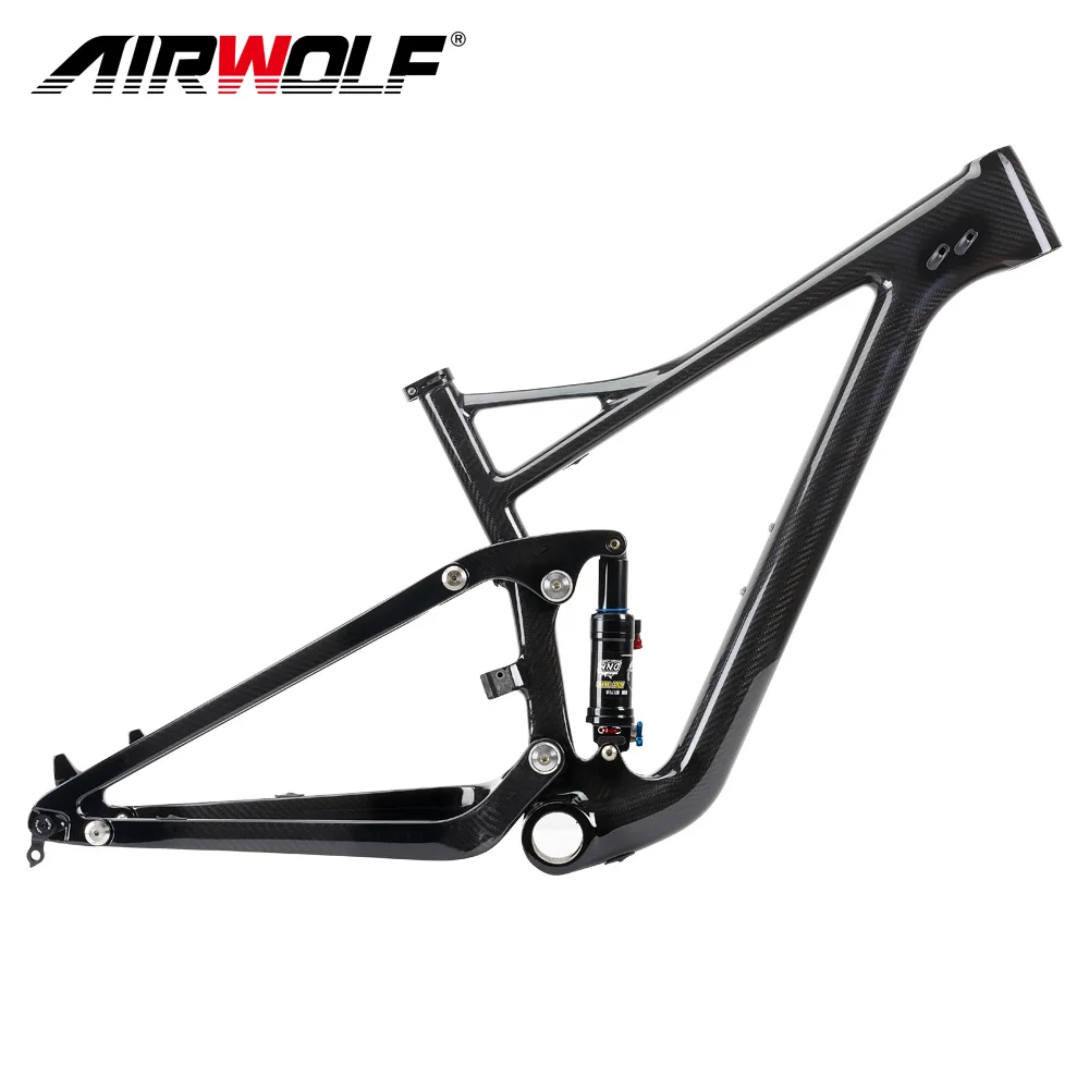 

Full Suspension Carbon Mountain Bike Frame 29ER Fit 2.4Inch Fat Tires With Rear Shock 190*51MM