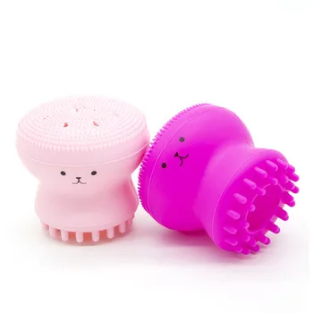 

Cute Small Octopus Shaped Silicone Facial Brush Cleanser Face Exfoliator Facial Cleansing Brush Silicone Facial Brush Cleansing