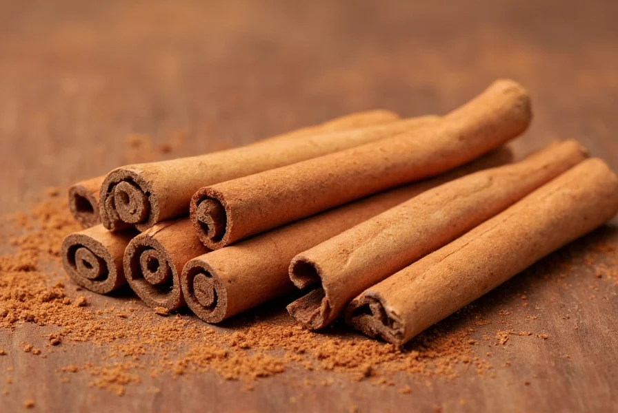 Different varieties of cinnamon sticks and powder