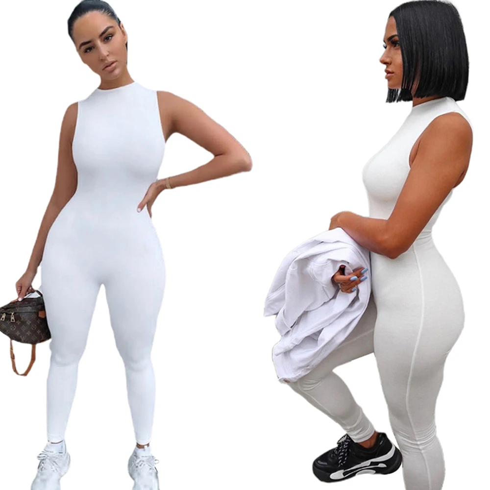 

Womens Fashion Rompers and Jumpsuits Sleeveless Ladies Trendy New Elegant Sexy Club Tight Bodycon Long Jumpsuit RS00334