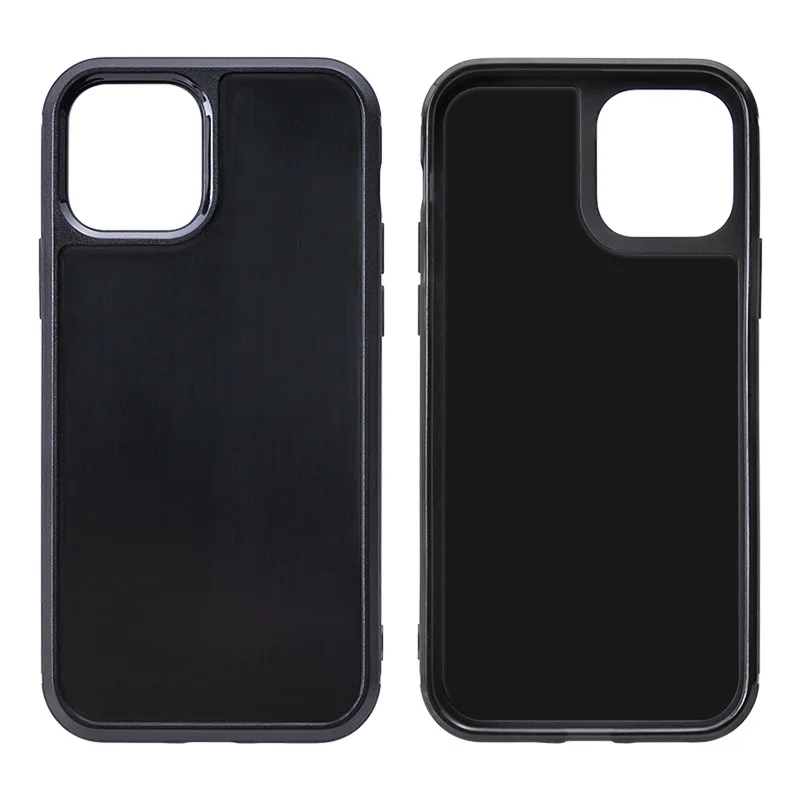 

HOCAYU TPU PC Blank Inlay Double Sided Groove Phone Case Cover For iPhone 11 12 13 Pro Max, Black,black+white