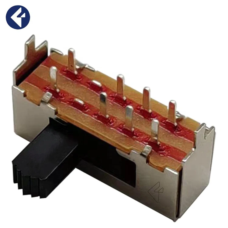 2p3t 2 pole 3 position slide switch 8 pin Right Angle horizontal Slide