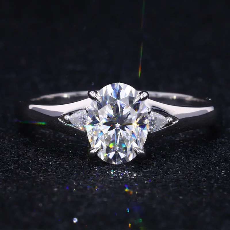 

Fancy Oval Shape Jewelry Platinum Synthetic Moissanite Wedding Diamond Rings
