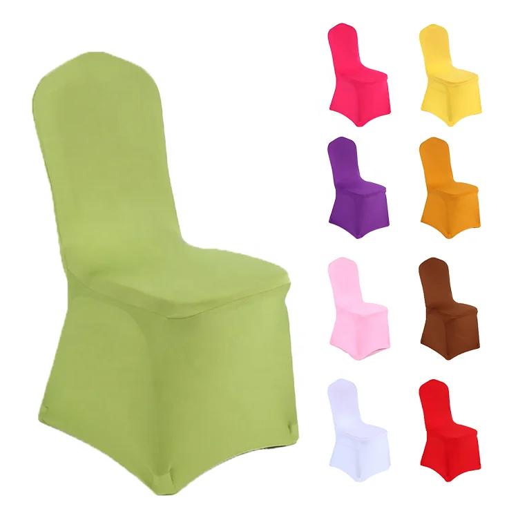 

100% polyester spandex chair covers christmas solid color spandex stretch elastic chair covers for wedding