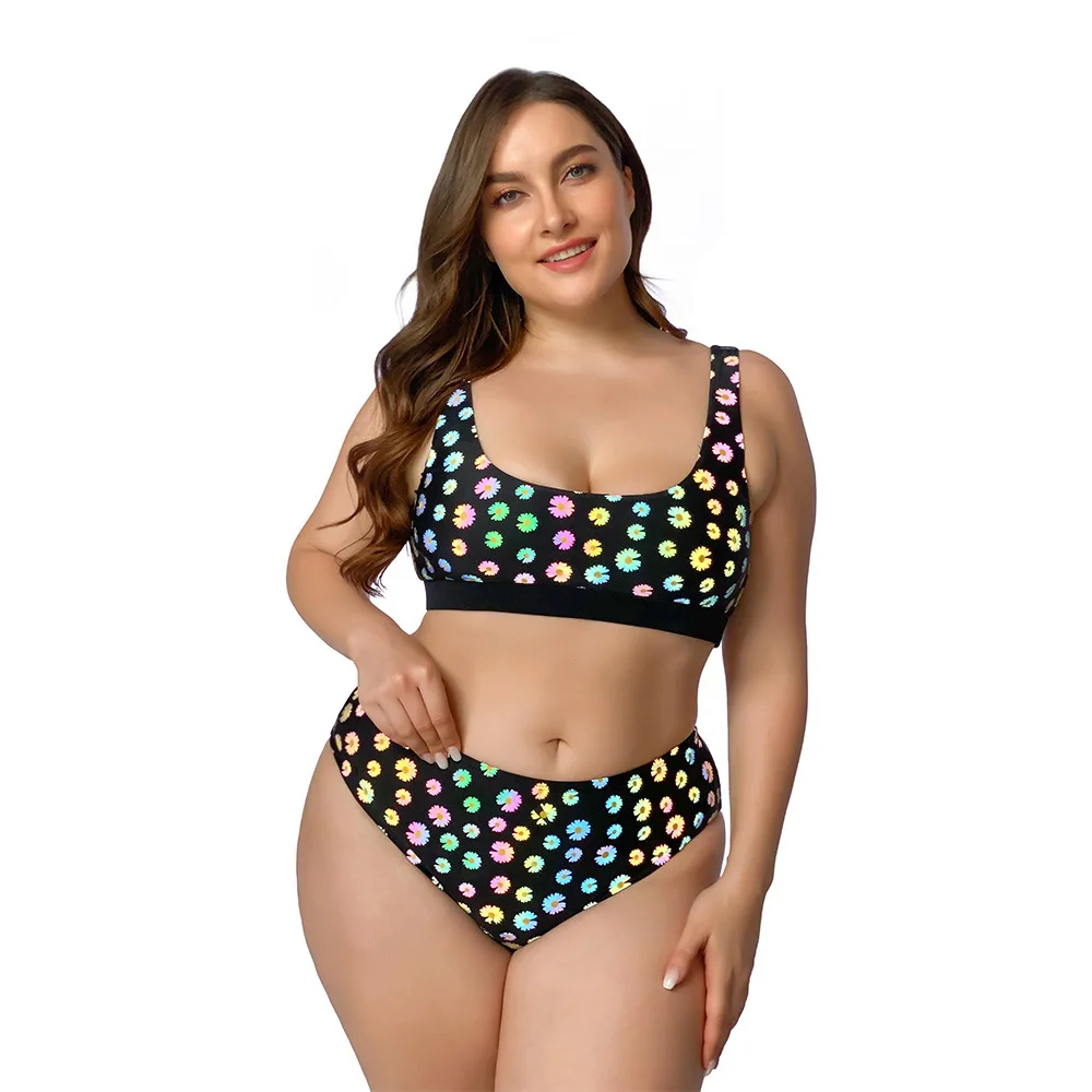 

2021 Wholesale Swimwear 4x Color Change High Quality Sport Plus Size Swim Wear Ladies Hot Bikini Set 2 Piece Woman Bathing Suits