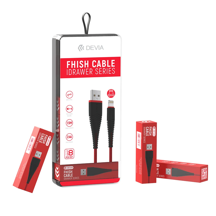 Devia Cheap Fast 2.4A Current USB Data transfer sync charger cable for IOS 6 7 8 9 X XR Type C Android - ANKUX.COM