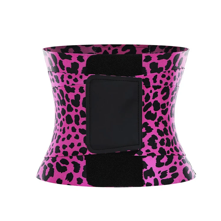 

NEW design pink leopard slim waist trimmer belt for shaping and sport exercises, Neon pink leopard