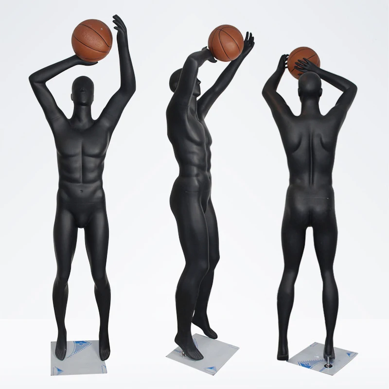 

Ready To Ship Sport Display Basketball Sportive Black Mannequin Male Full Body Fiberglass Sports Mannequin