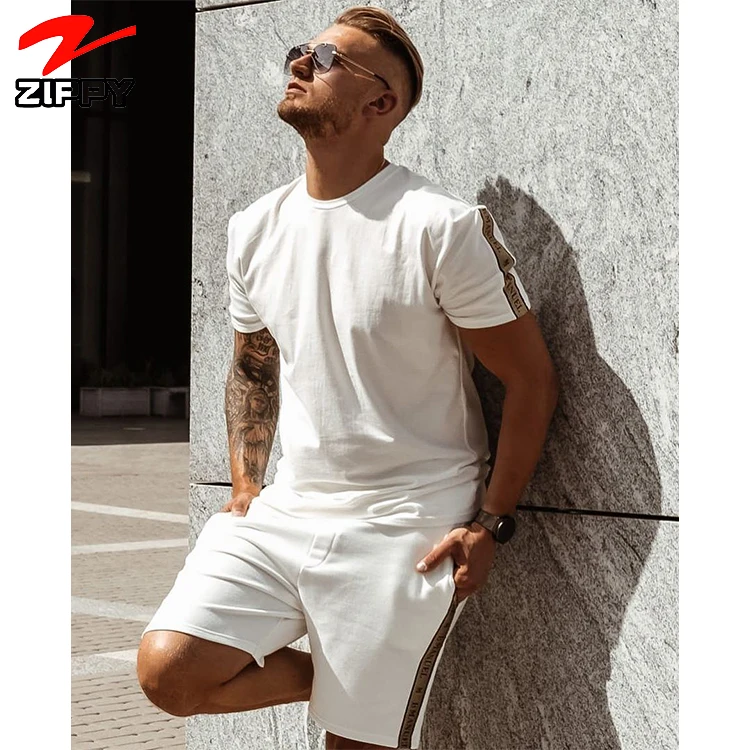 

2022 Custom logo tracksuit sweatsuit private label track suit set shorts pants summer men t shirt and short set for men, Customized colors