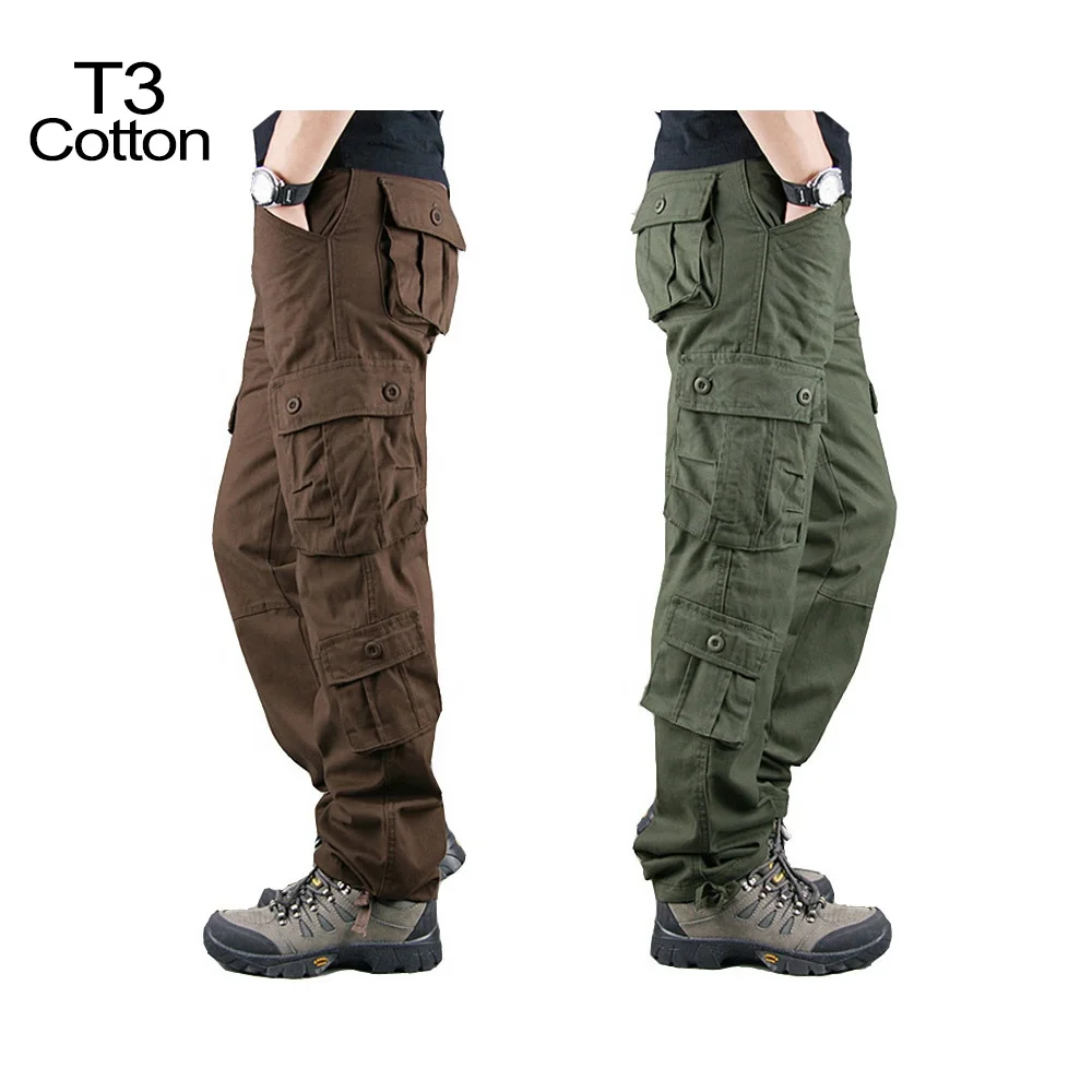 

Men's Camouflage Cotton Canvas Military Tactical Pants Army Fans Combat Hiking Hunting Multi Pockets Worker Cargo Pant Trousers