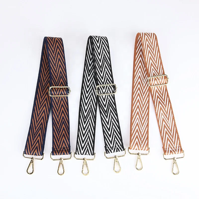 

Wholesale 5cm Wide Fashion Colorful Woven Webbing Strap Adjustable Replacement Belt Guitar Cross Women Handbag Purse Strap