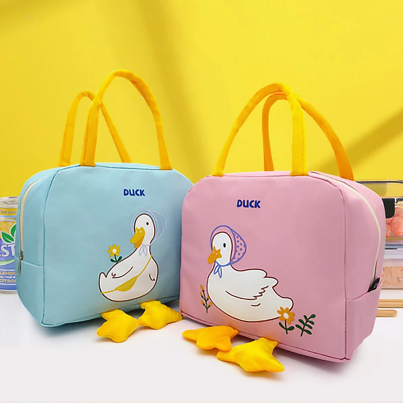 

High Quality Thick Aluminum Foil Waterproof Kids Lunch Bag, Easy to Clean, Insulated Cooler Bag, Cute Printed Lunch Box Bag, As shown