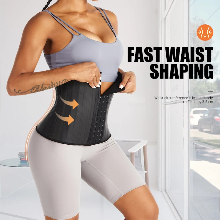 

New Arrival Women Slimming Waist Cincher 100% Latex 25 Steel Bones Body Shapers Fast Sweat Tummy Control Corset