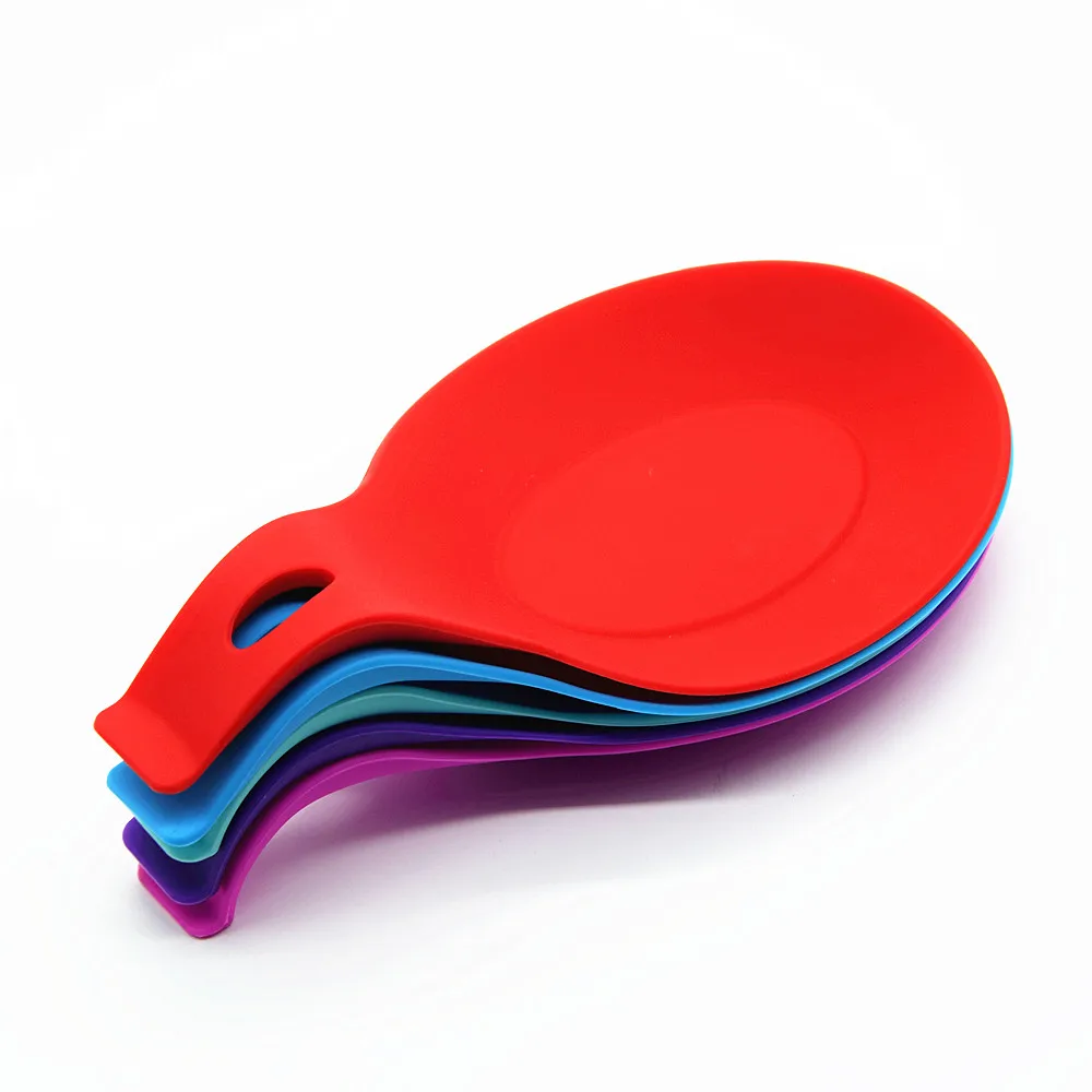 
BHD Custom Best Seller Food Grade Approved BPA free Flexible Kitchen Utensil Silicone Spoon Rest 